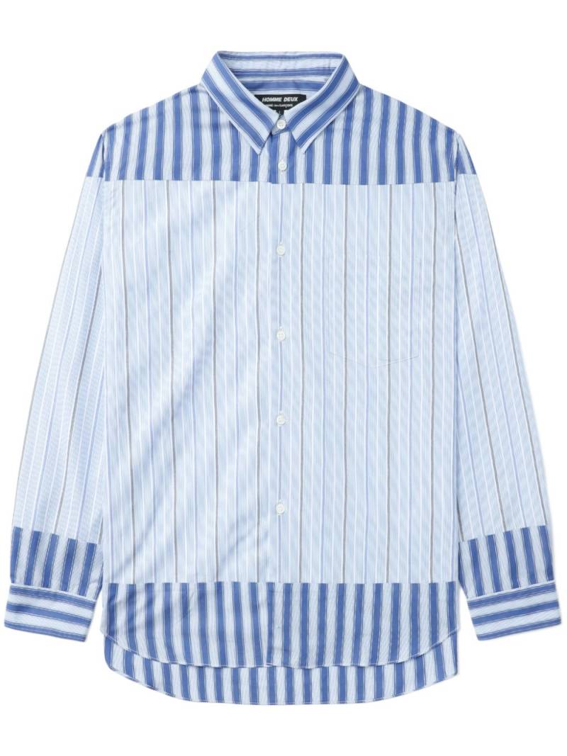 Comme des Garçons Homme Deux striped panelled shirt - Blue von Comme des Garçons Homme Deux