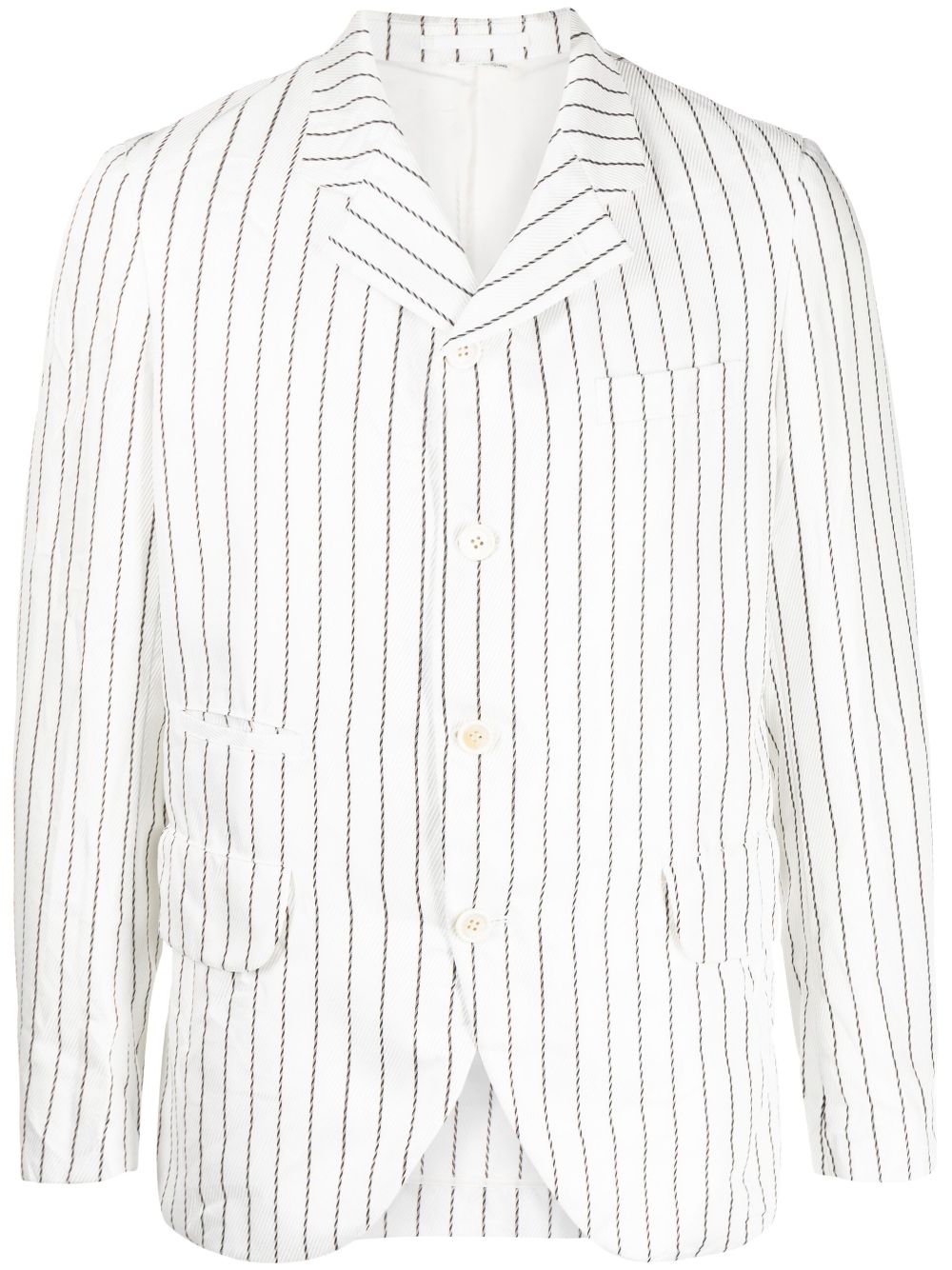 Comme des Garçons Homme Deux stripped long-sleeve blazer - White von Comme des Garçons Homme Deux