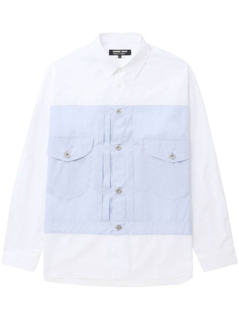 Comme des Garçons Homme Deux two-tone poplin shirt - White von Comme des Garçons Homme Deux