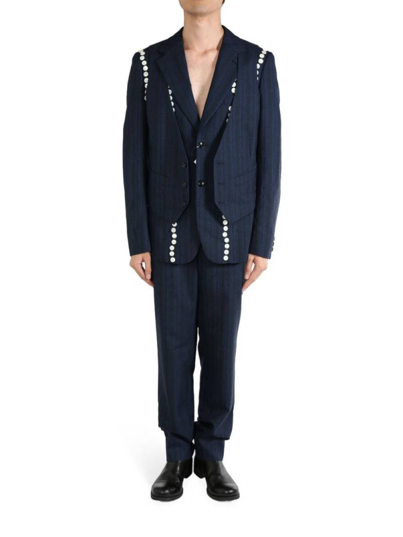 Comme des Garçons Homme Plus decorative-buttons blazer - Blue von Comme des Garçons Homme Plus