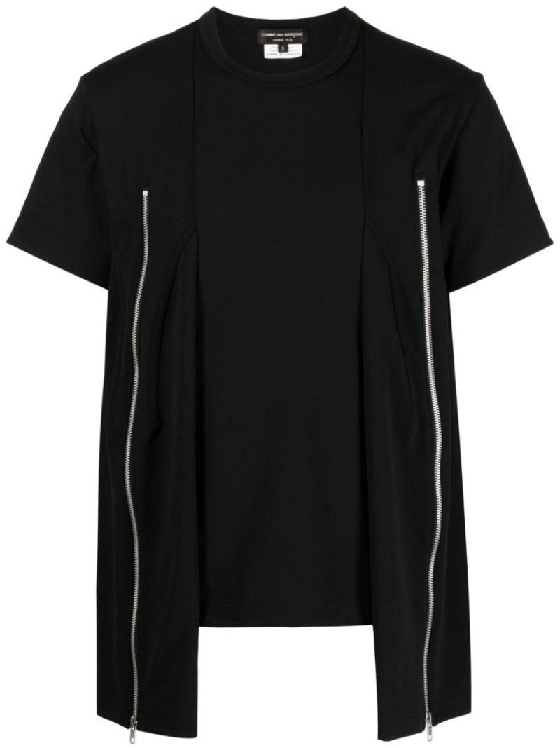 Comme des Garçons Homme Plus decorative-zip detailing round-neck T-shirt - Black von Comme des Garçons Homme Plus