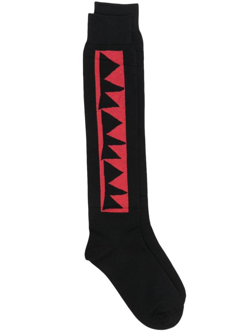 Comme des Garçons Homme Plus intarsia-knit mid-calf socks - Black von Comme des Garçons Homme Plus