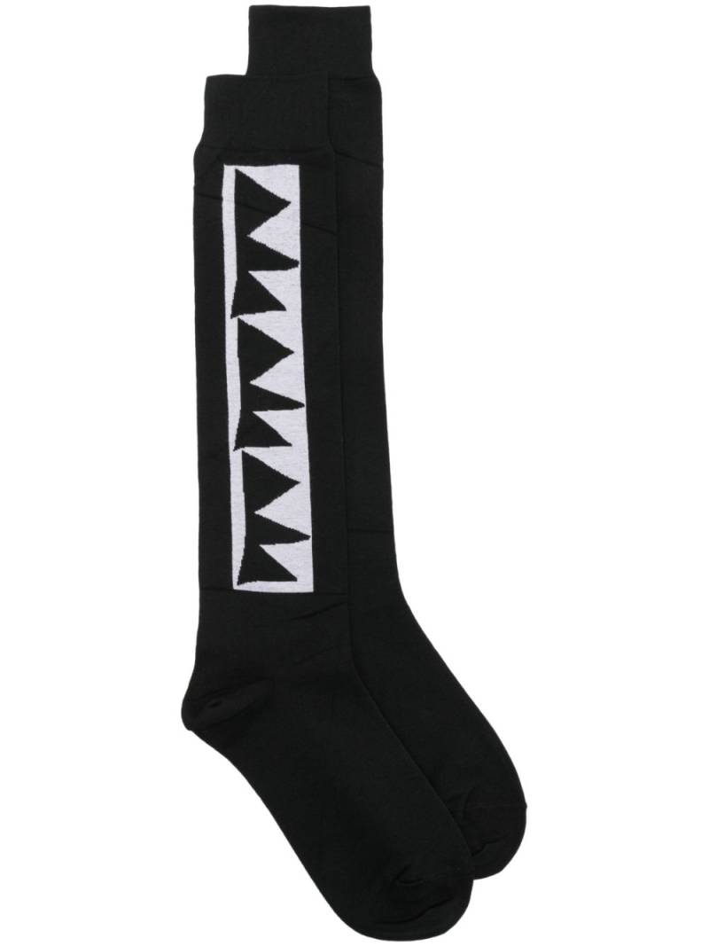 Comme des Garçons Homme Plus intarsia-logo cotton socks - Black von Comme des Garçons Homme Plus