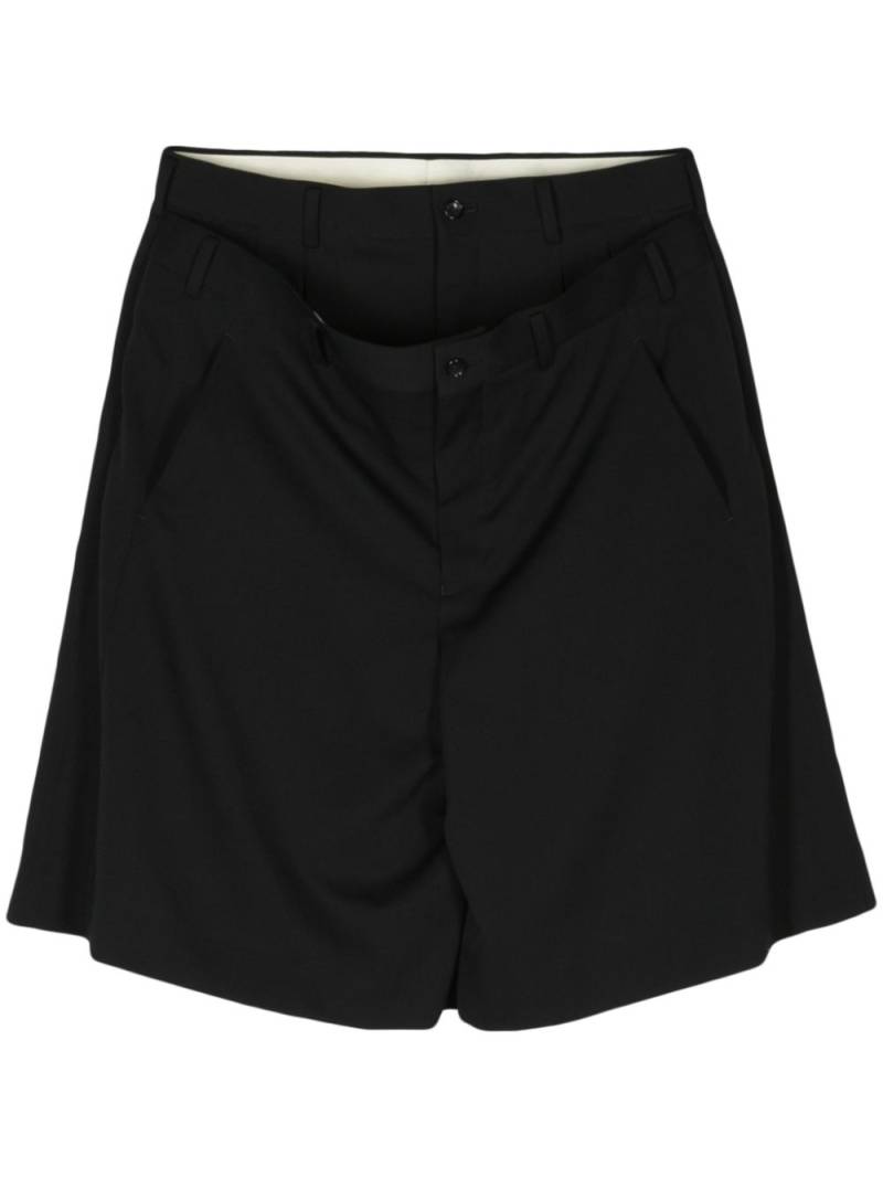 Comme des Garçons Homme Plus layered wool bermuda shorts - Black von Comme des Garçons Homme Plus