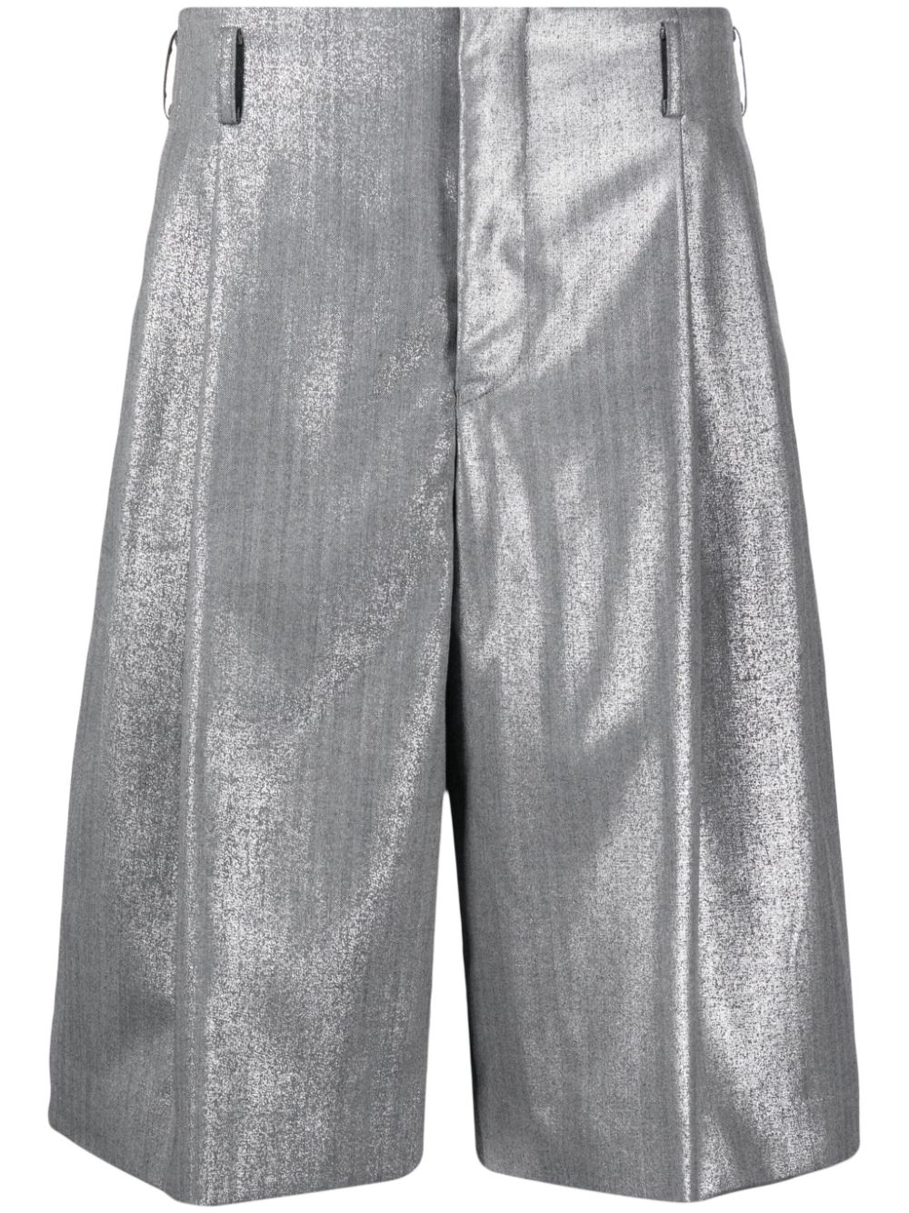 Comme des Garçons Homme Plus metallic-finish wool shorts - Silver von Comme des Garçons Homme Plus