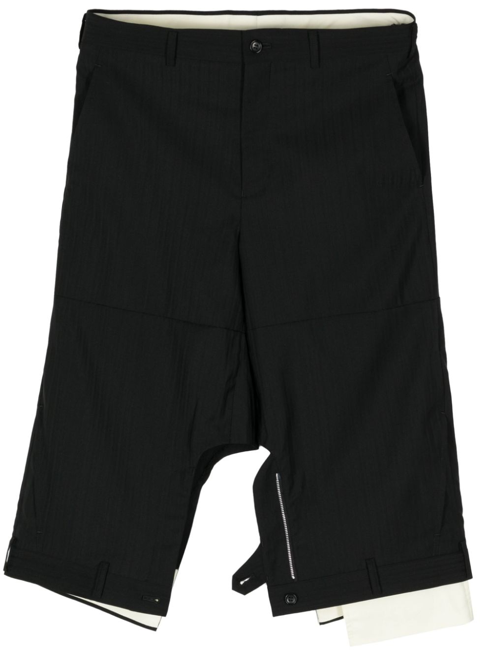 Comme des Garçons Homme Plus mirrored design shorts - Black von Comme des Garçons Homme Plus
