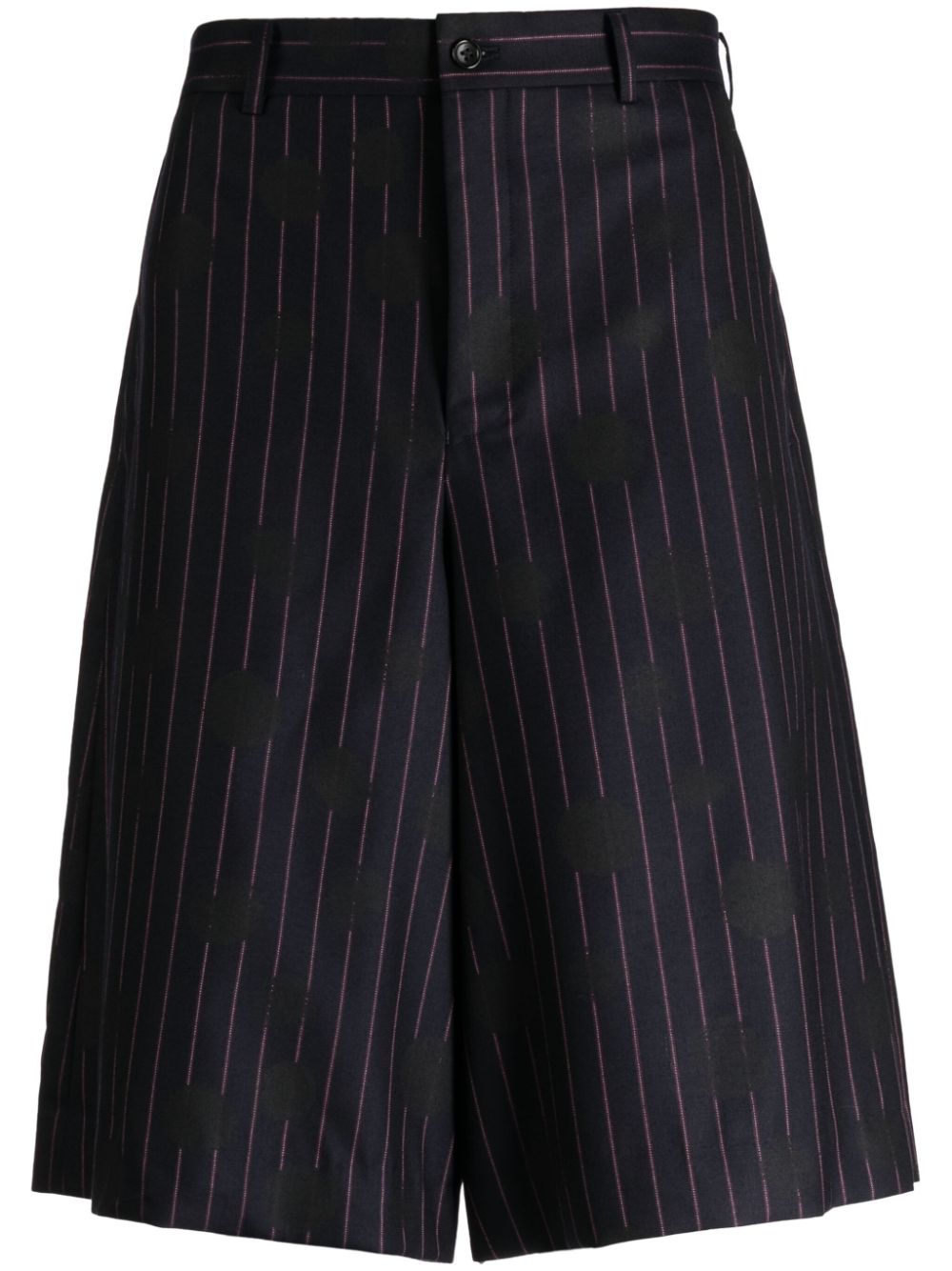 Comme des Garçons Homme Plus pinstripe flared bermuda shorts - Blue von Comme des Garçons Homme Plus