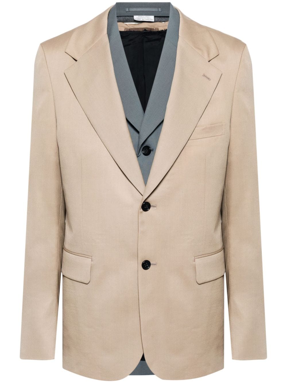 Comme des Garçons Homme Plus single-breasted layered blazer - Neutrals von Comme des Garçons Homme Plus