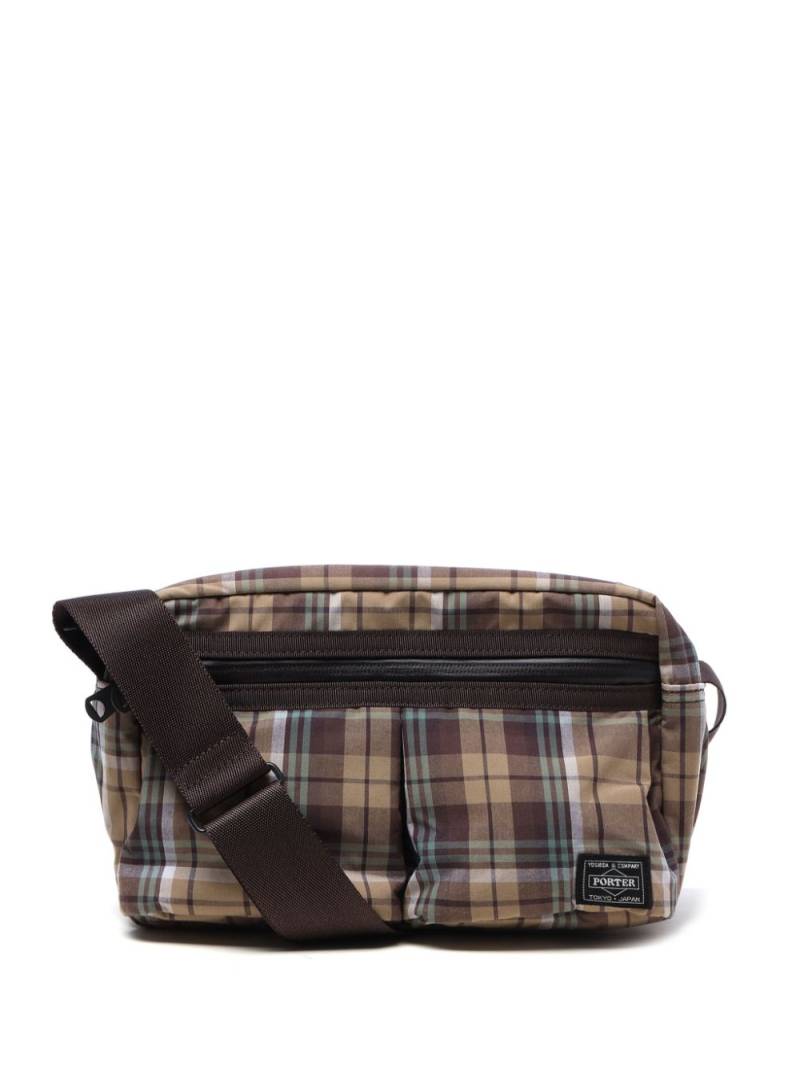 Comme des Garçons Homme checked messenger bag - Brown von Comme des Garçons Homme