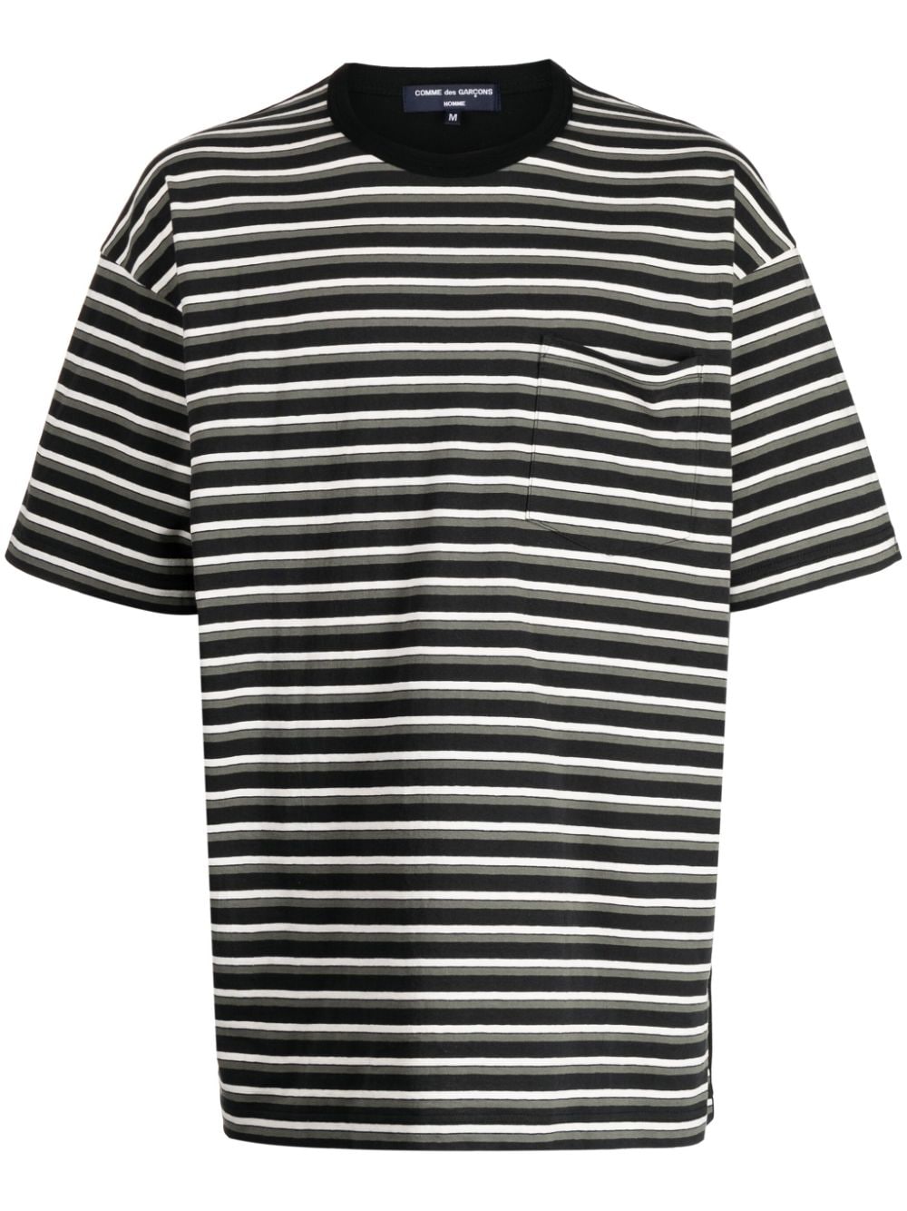 Comme des Garçons Homme colour-block striped T-shirt - Black von Comme des Garçons Homme