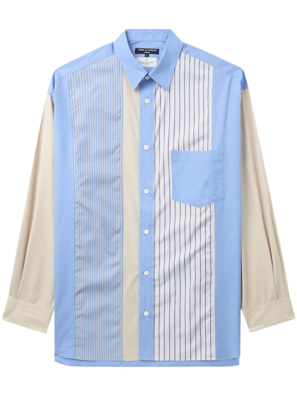 Comme des Garçons Homme colourblock cotton shirt - Blue von Comme des Garçons Homme