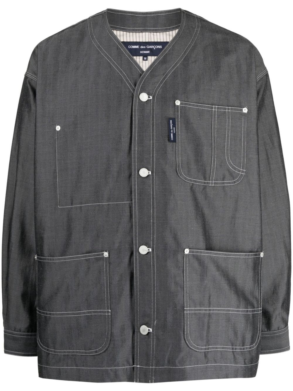 Comme des Garçons Homme contrast-stitching shirt jacket - Black von Comme des Garçons Homme