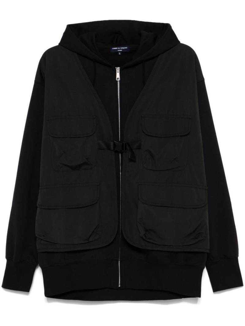 Comme des Garçons Homme layered-design hoodie - Black von Comme des Garçons Homme