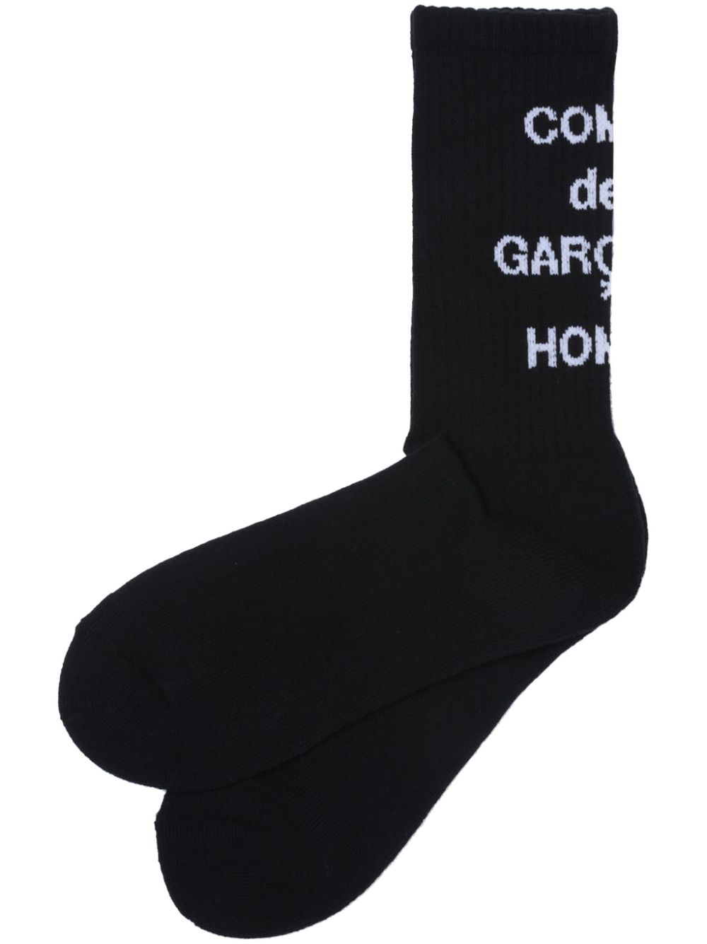 Comme des Garçons Homme logo-intarsia calf socks - Black von Comme des Garçons Homme