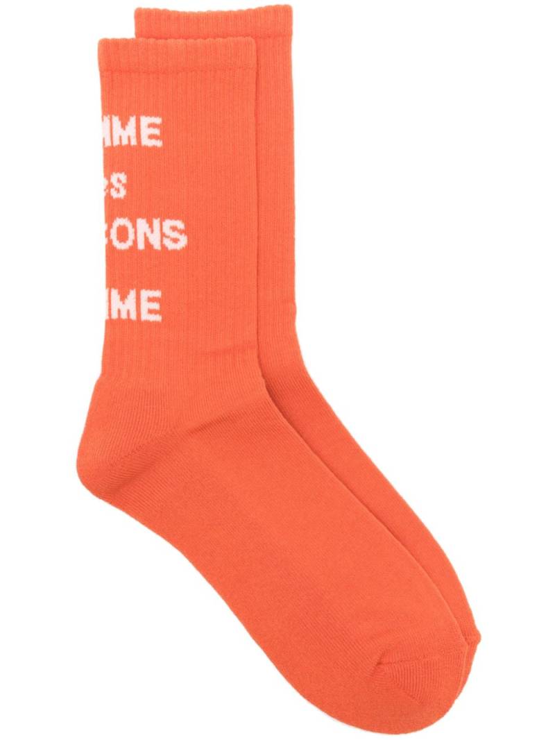 Comme des Garçons Homme logo-jacquard socks - Orange von Comme des Garçons Homme