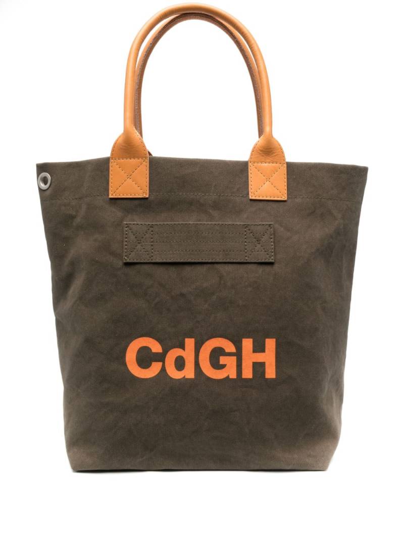 Comme des Garçons Homme logo-print canvas tote bag - Green von Comme des Garçons Homme