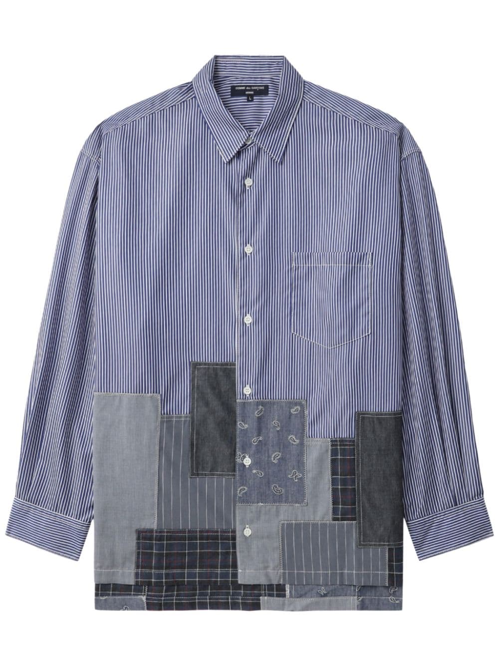 Comme des Garçons Homme patchwork-detail shirt - Blue von Comme des Garçons Homme