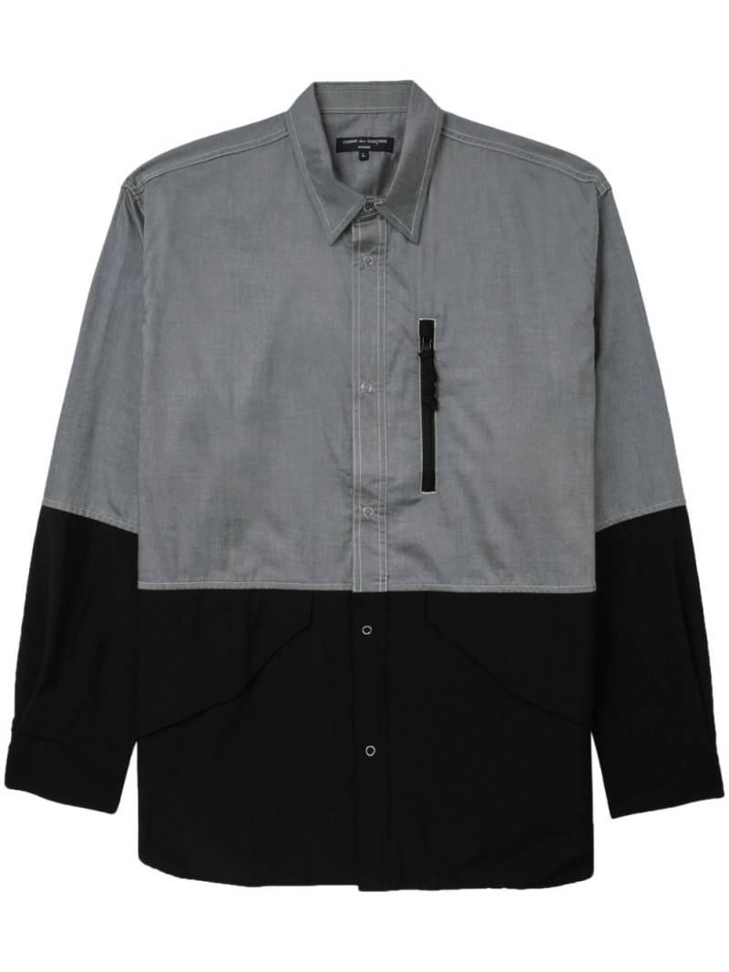 Comme des Garçons Homme two-tone cotton shirt - Grey von Comme des Garçons Homme