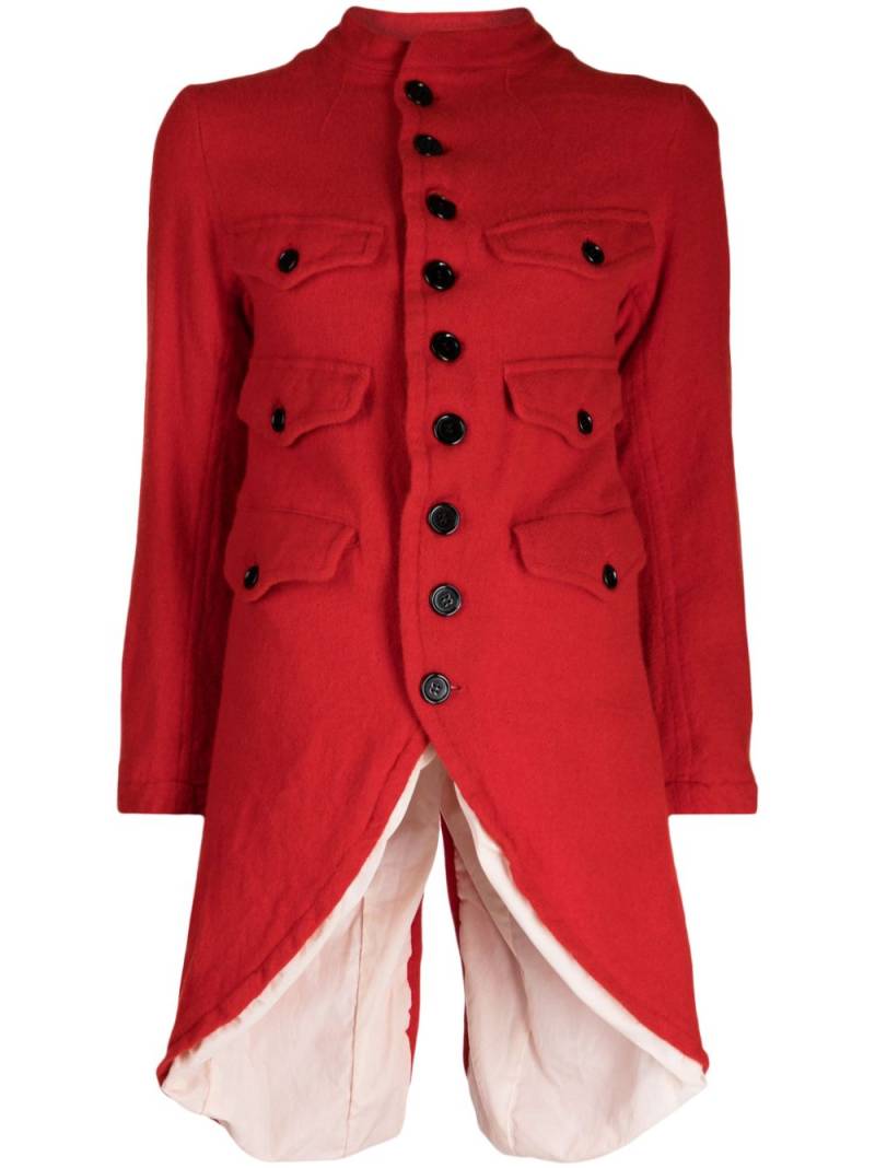 Comme des Garçons TAO asymmetric-hem wool coat - Red von Comme des Garçons TAO