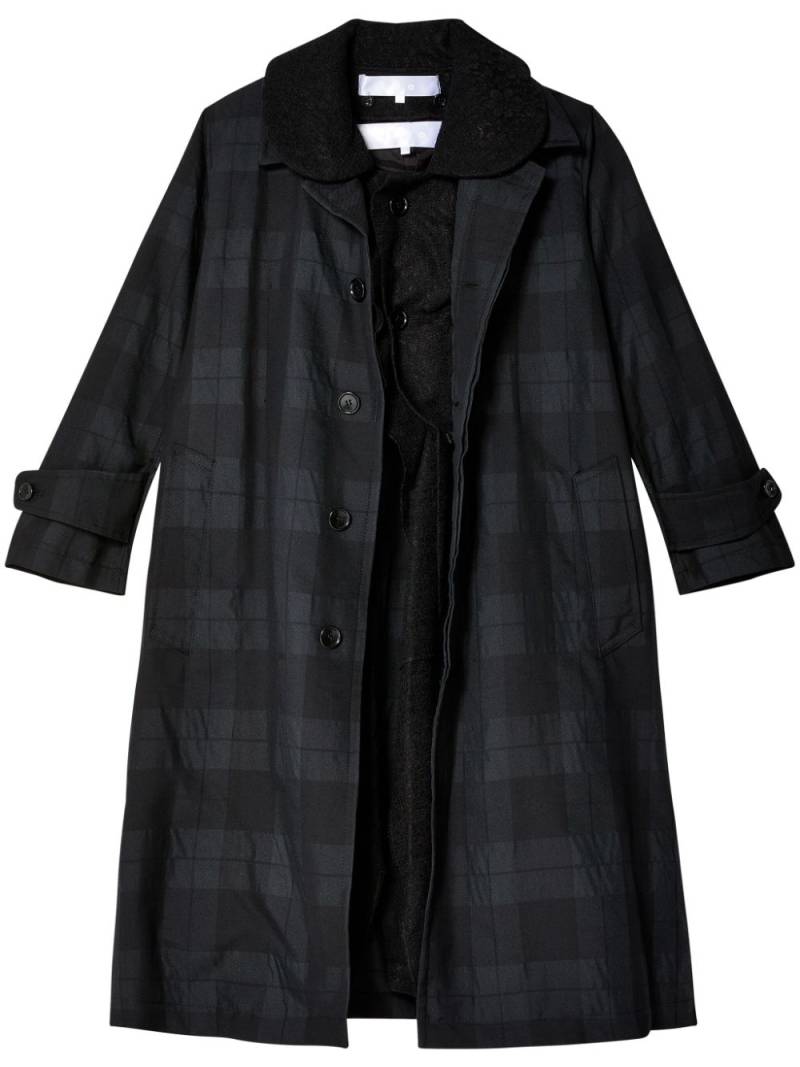 Comme des Garçons TAO check-print coat - Black von Comme des Garçons TAO