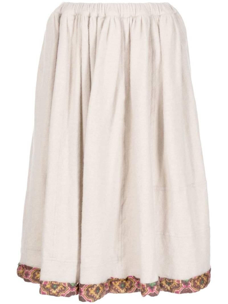 Comme des Garçons TAO contrasting-trim pleated skirt - Neutrals von Comme des Garçons TAO