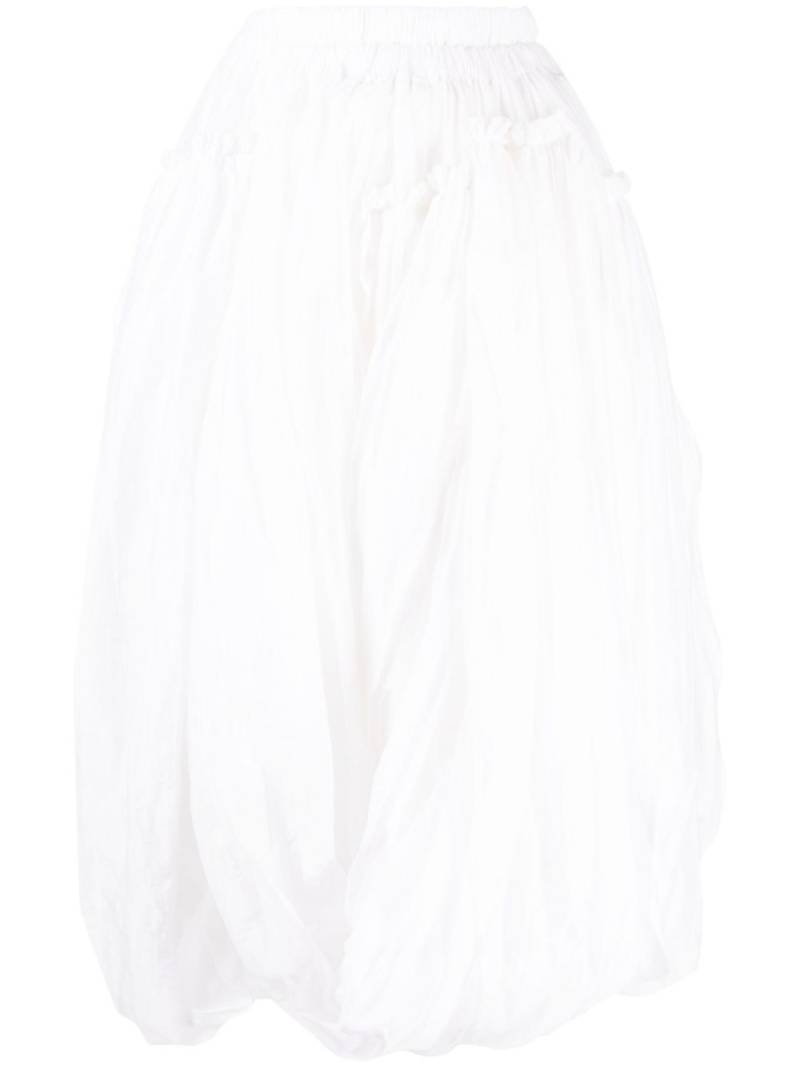 Comme des Garçons TAO draped full midi skirt - White von Comme des Garçons TAO