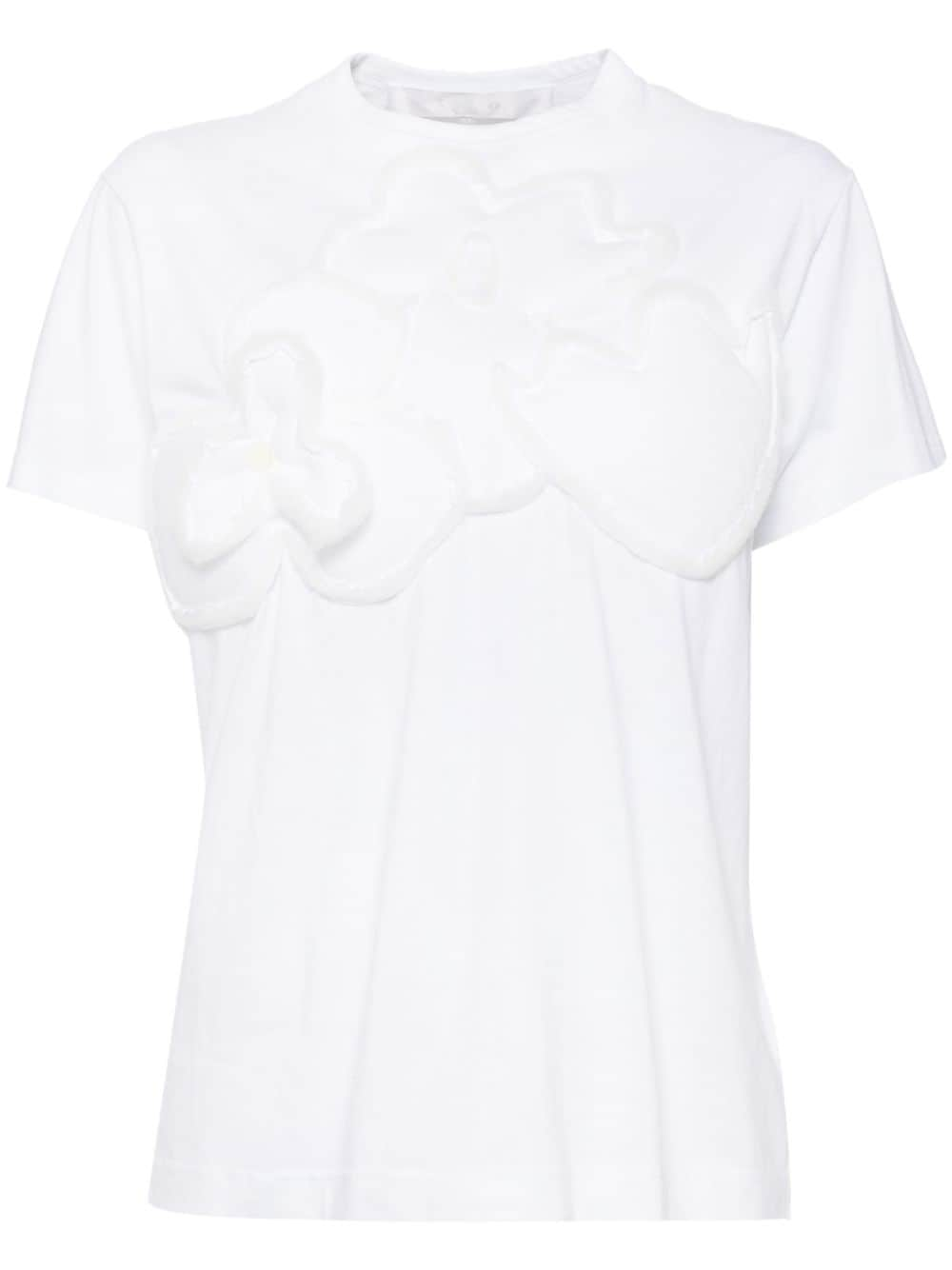 Comme des Garçons TAO floral-embellished T-shirt - White von Comme des Garçons TAO