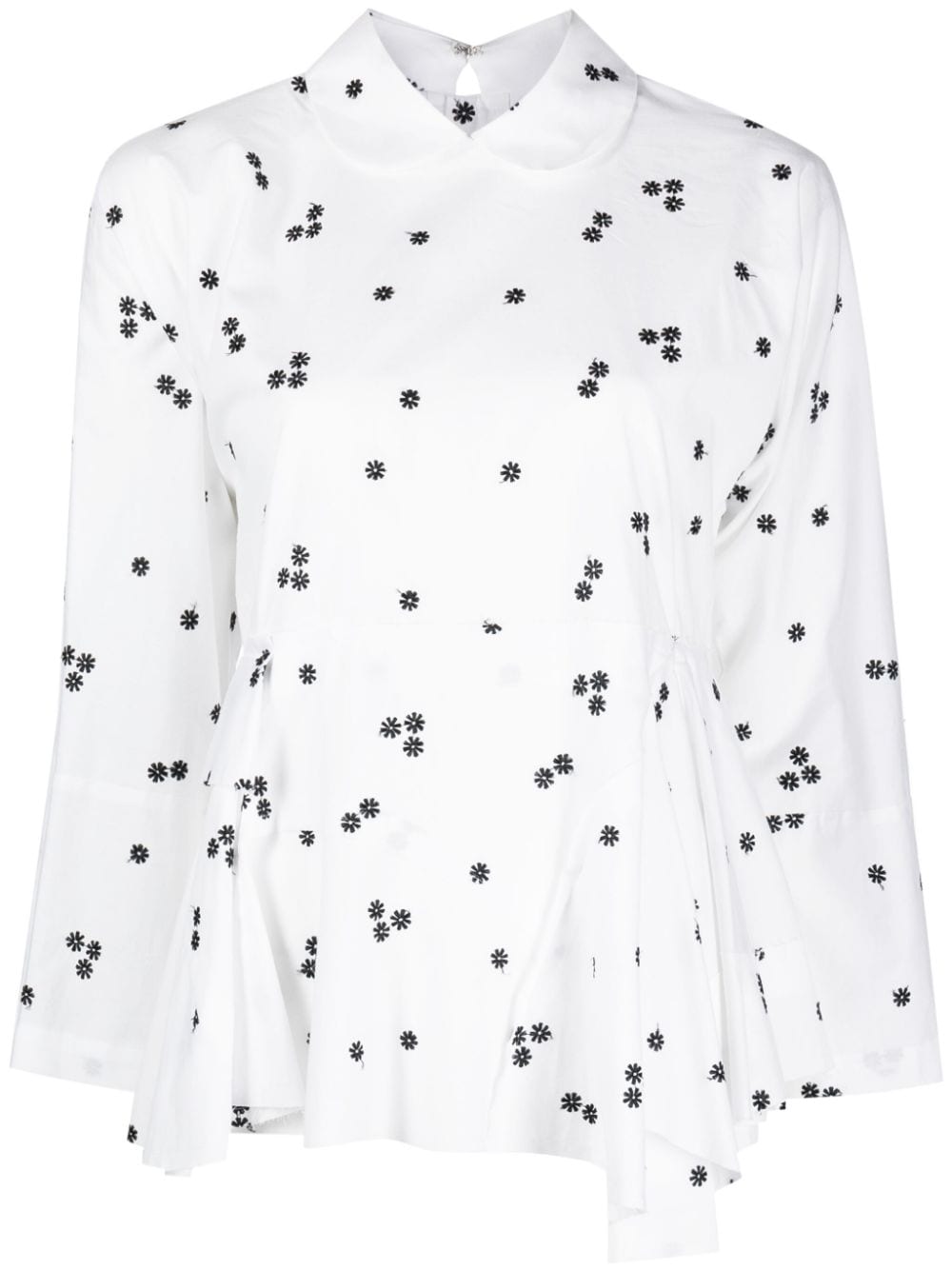 Comme des Garçons TAO floral-embroidered cotton blouse - White von Comme des Garçons TAO