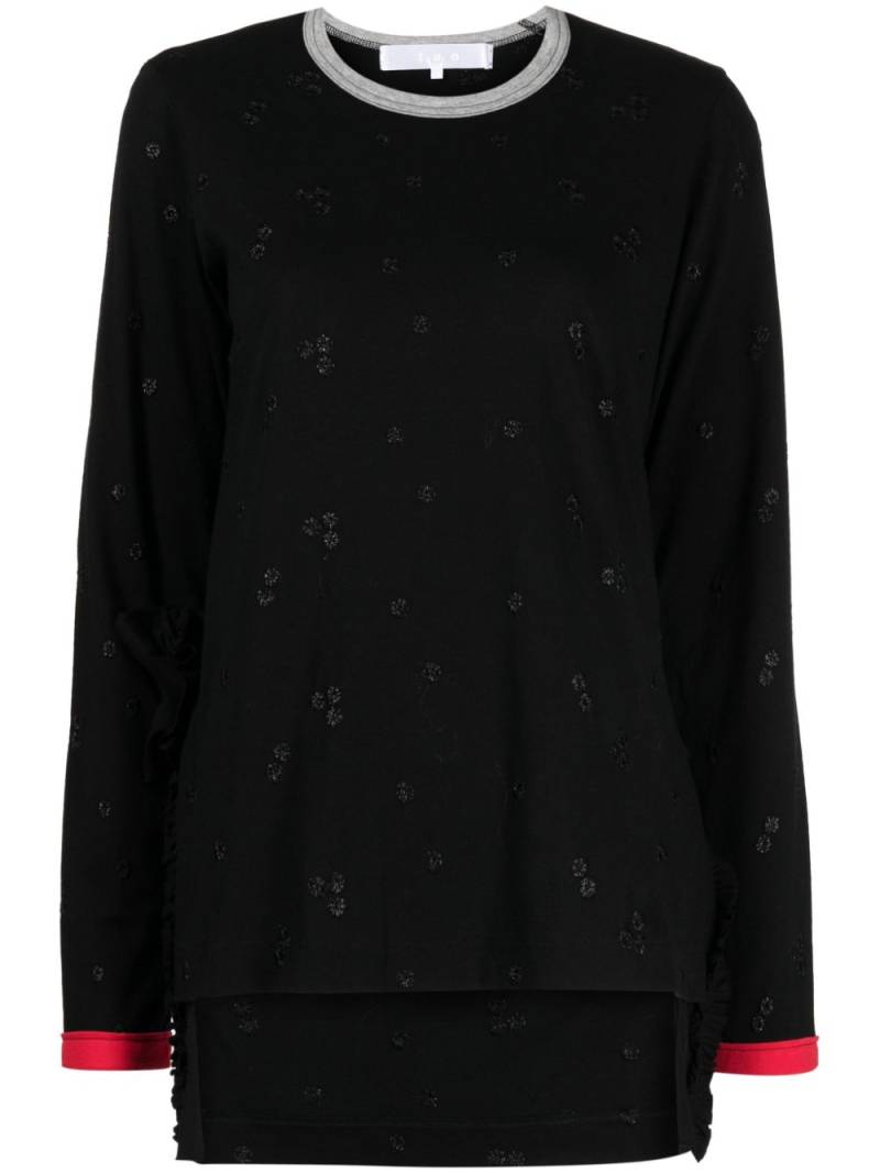 Comme des Garçons TAO floral-embroidery cotton T-shirt - Black von Comme des Garçons TAO