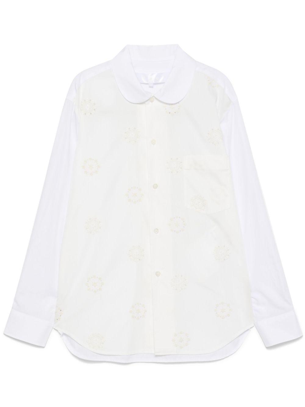 Comme des Garçons TAO floral embroidery long-sleeves shirt - White von Comme des Garçons TAO