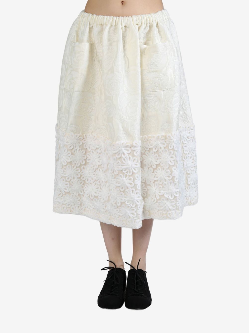 Comme des Garçons TAO floral midi skirt - Neutrals von Comme des Garçons TAO