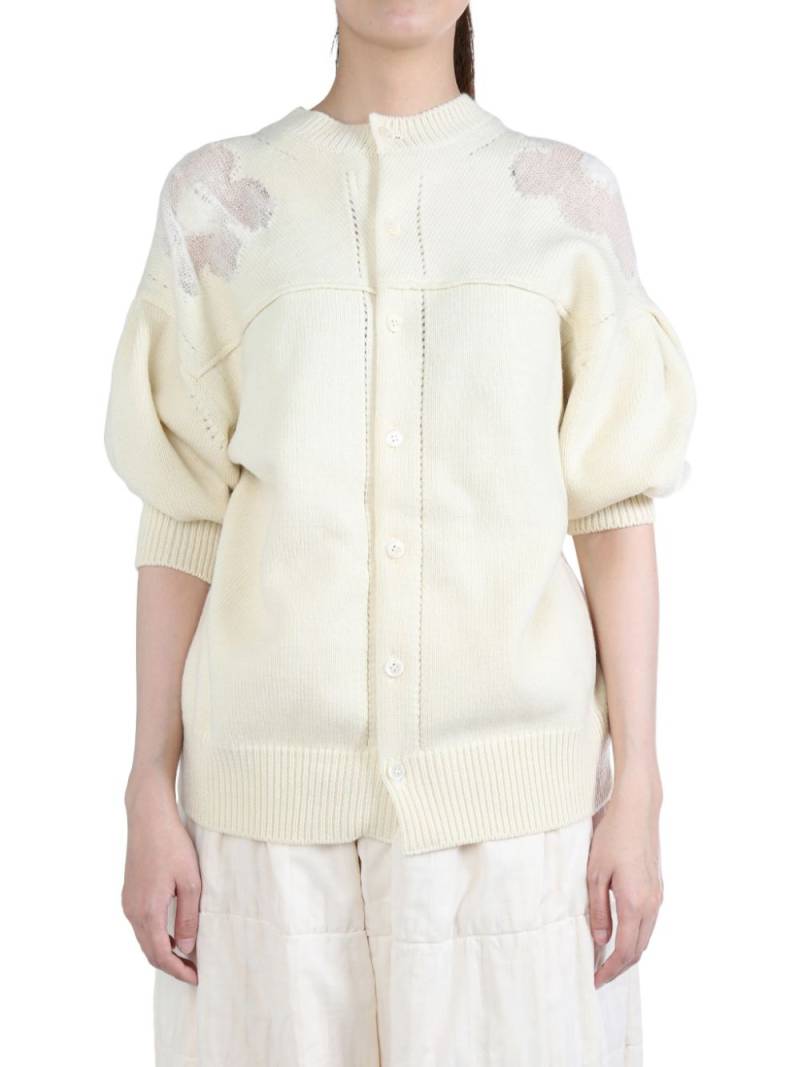 Comme des Garçons TAO floral-print knit cardigan - Neutrals von Comme des Garçons TAO