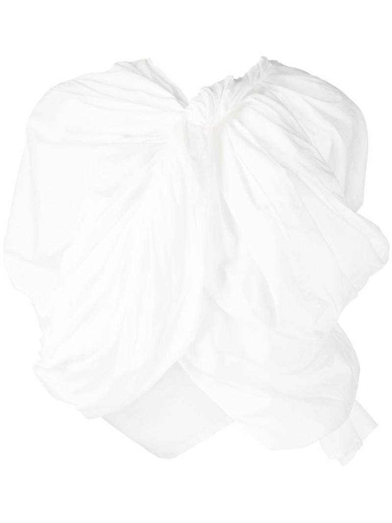 Comme des Garçons TAO gathered-detail cotton top - White von Comme des Garçons TAO