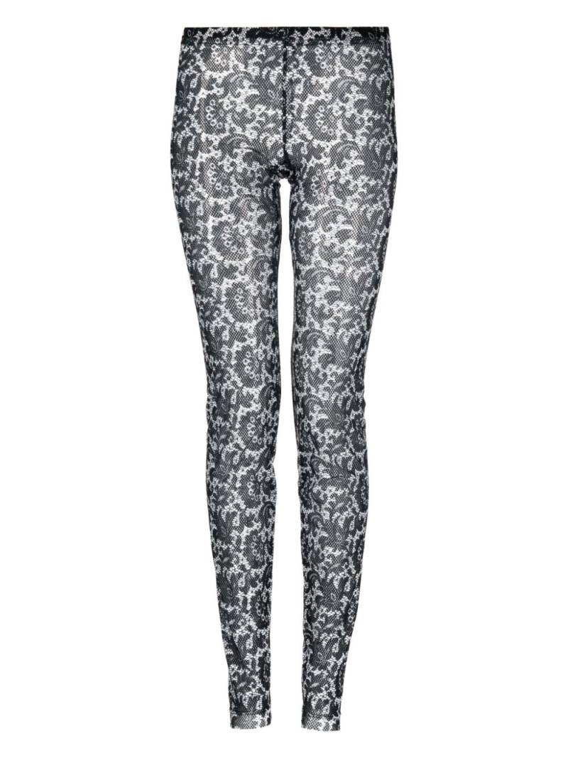 Comme des Garçons TAO lace-print mesh leggings - Black von Comme des Garçons TAO