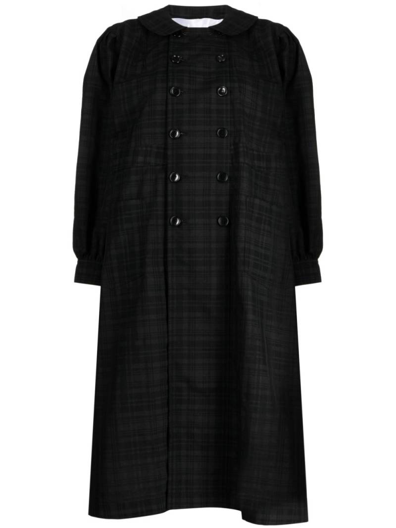 Comme des Garçons TAO plaid-pattern double-breasted coat - Black von Comme des Garçons TAO