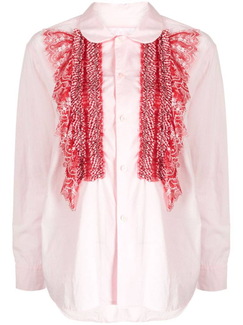 Comme des Garçons TAO ruffle-detail cotton shirt - Pink von Comme des Garçons TAO