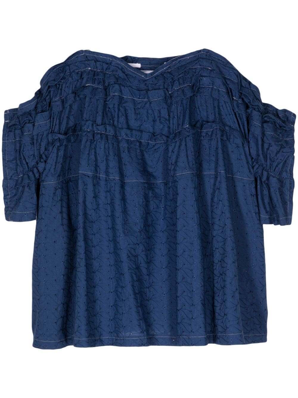 Comme des Garçons TAO ruffled off-shoulder top - Blue von Comme des Garçons TAO