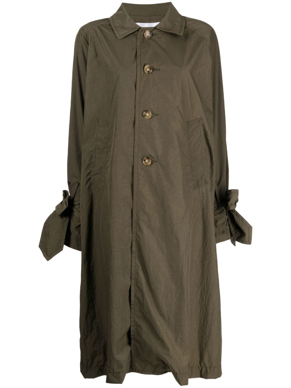 Comme des Garçons TAO tied-cuffs trench coat - Green von Comme des Garçons TAO