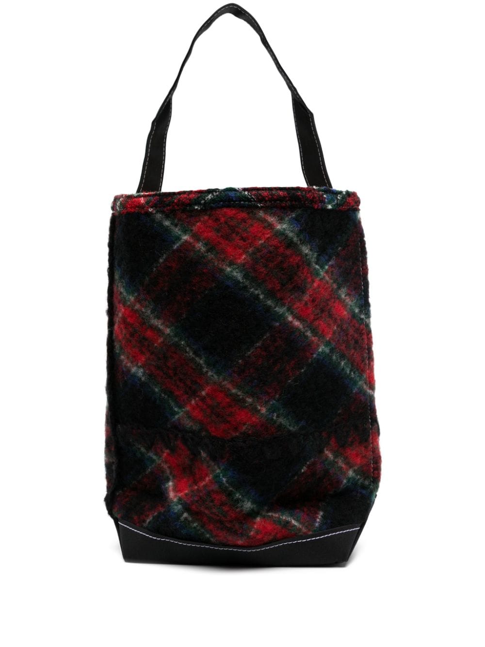 Comme des Garçons TAO x Tembea checked cotton tote bag - Blue von Comme des Garçons TAO