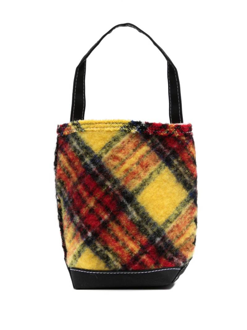 Comme des Garçons TAO x Tembea checked cotton tote bag - Yellow von Comme des Garçons TAO