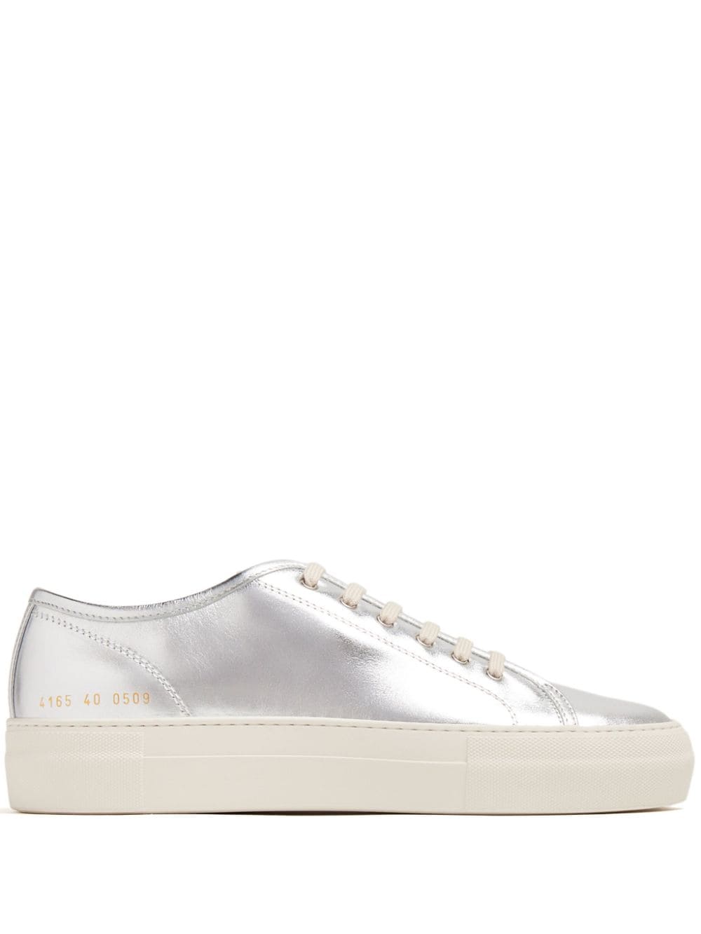 Common Projects Tournament Low metallic-leather sneakers - Silver von Common Projects