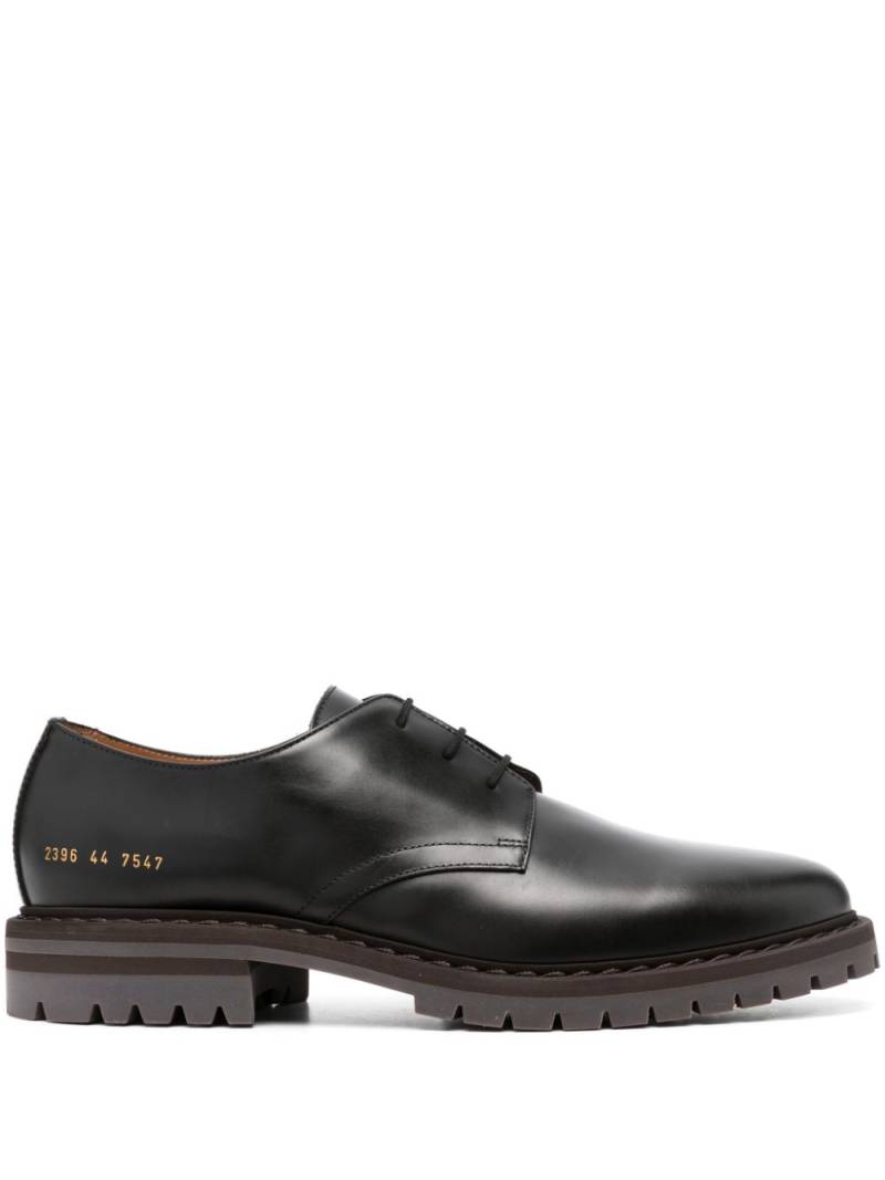 Common Projects serial-number leather Derby shoes - Black von Common Projects