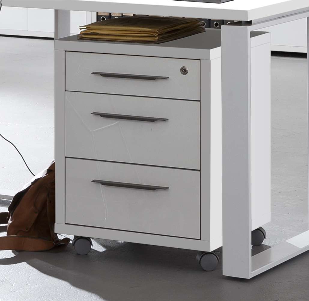 Composad Rollcontainer »DISEGNO, mit 3 Schubladen,«, davon 1 abschliessbar, Höhe 63 cm, 100% recyceltes Holz, Made in Italy von Composad