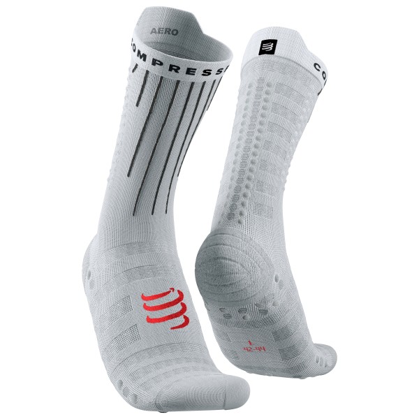 Compressport - Aero Socks - Velosocken Gr T1 - EU: 35-38;T2 - EU: 39-41;T3 - EU: 42-44;T4 - EU: 45-48 grau;schwarz von Compressport