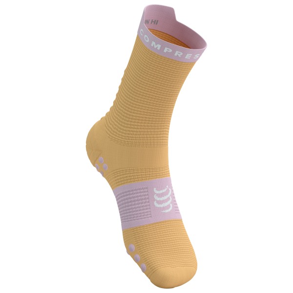 Compressport - Pro Racing Socks V4.0 Run High - Laufsocken Gr T1 - EU: 35-38 beige von Compressport