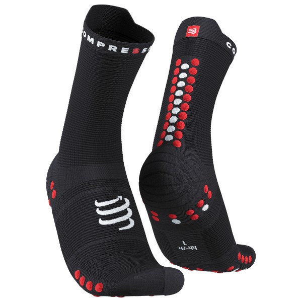 Compressport - Pro Racing Socks V4.0 Run High - Laufsocken Gr T1 - EU: 35-38 schwarz von Compressport