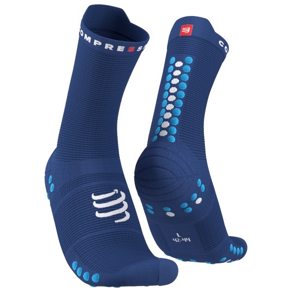 Compressport - Pro Racing Socks V4.0 Run High - Laufsocken Gr T3 - EU: 42-44 blau von Compressport