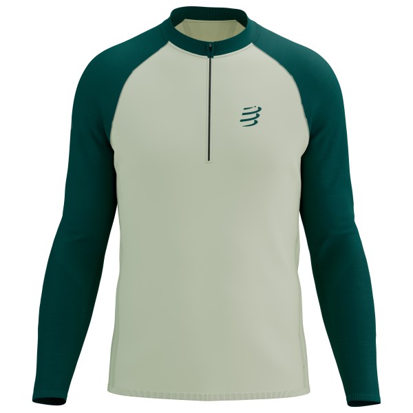 Compressport - Trail Half Zip L/S T-Shirt - Laufshirt Gr L;M;S;XL blau;grau/grün von Compressport