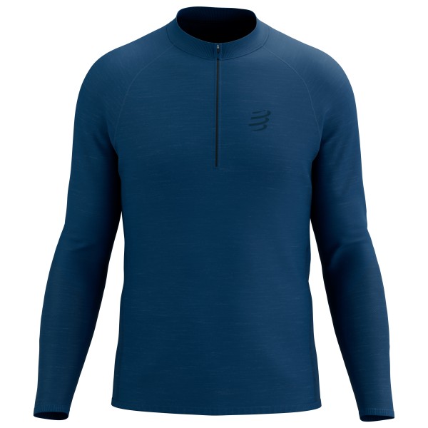 Compressport - Trail Half Zip L/S T-Shirt - Laufshirt Gr L blau von Compressport