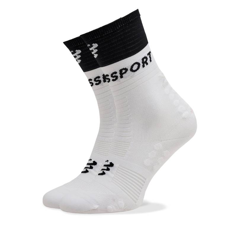 Hohe Unisex-Socken Compressport Mid Compression V 2.0 SQTU3540002 Weiß von Compressport